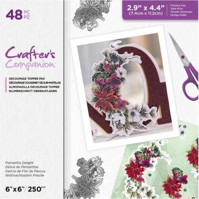 Crafter's Companion Decoupage Topper Pad Die Cuts - Poinsettia Delight
